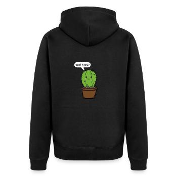 Funny dear cactus would like a hug gift - Unisex Premium Organic Zip Hoodie - black - Back - Nico (187cm)