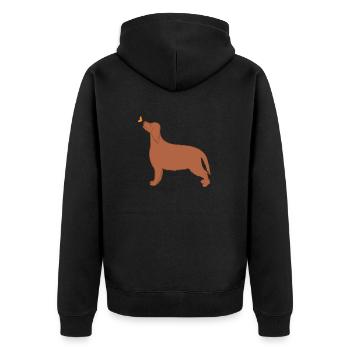 Irish Setter mit Schmetterling Irish Setter Halter - Unisex Premium Bio Zip Hoodie - Schwarz - Hinten - Nico (187cm)