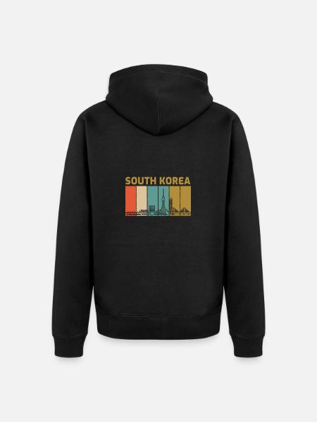 South Korea - Unisex Premium Organic Zip Hoodie - black