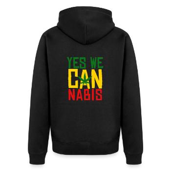 Yes We Cannabis Marijuana Gras jeu de mots 4:20 - Veste à capuche bio Premium Unisexe - noir - Dos - Nico (187cm)