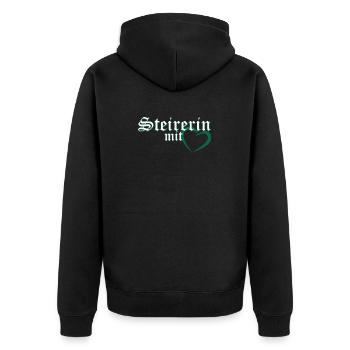 Steirerin avec cœur - Veste à capuche bio Premium Unisexe - noir - Dos - Nico (187cm)