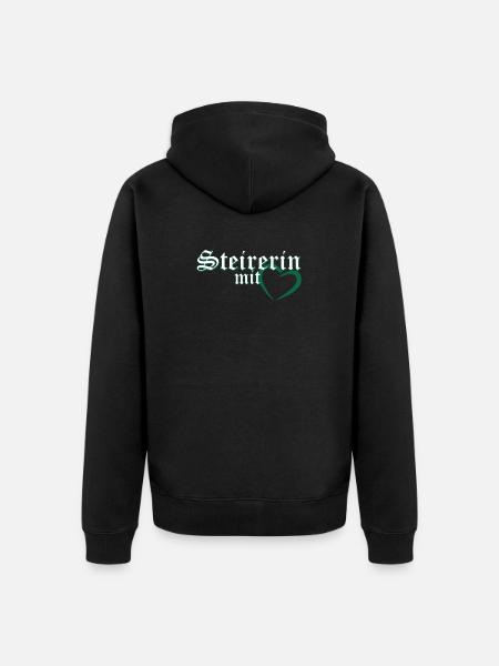 Styrian with heart - Unisex Premium Organic Zip Hoodie - black