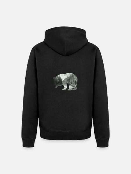 Canadian wildlife - Unisex Premium Organic Zip Hoodie - black