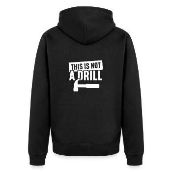 This is not a Drill tool kit worker mechanic - Veste à capuche bio Premium Unisexe - noir - Dos - Nico (187cm)