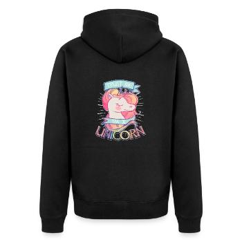 Cute Trust Me, je suis un cadeau drôle de dessin animé de Licorne - Veste à capuche bio Premium Unisexe - noir - Dos - Nico (187cm)