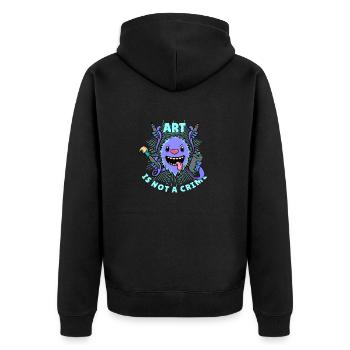 Sprayer Graffiti Kunst ist kein Verbrechen - Unisex Premium Bio Zip Hoodie - Schwarz - Hinten - Nico (187cm)