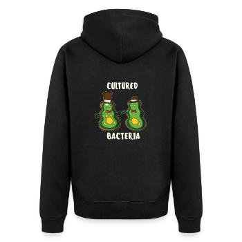 Cultured Bacteria Lustig Bakterien Arzt Geschenk - Unisex Premium Bio Zip Hoodie - Schwarz - Hinten - Nico (187cm)