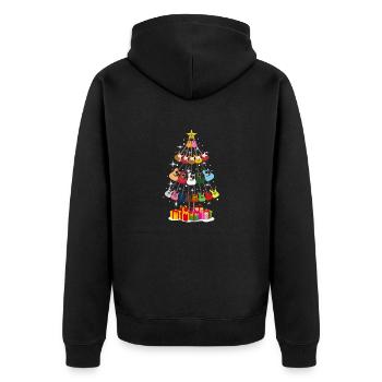 Guitar Christmas Tree - Unisex Premium Bio Zip Hoodie - Schwarz - Hinten - Nico (187cm)