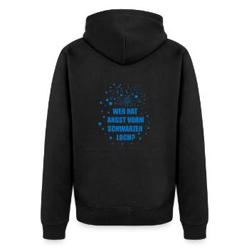 Astronomie - Unisex Premium Bio Zip Hoodie - Schwarz - Hinten - Nico (187cm)