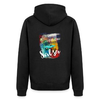 Salsa Cuba Havana T-shirt vintage pour danseurs - Veste à capuche bio Premium Unisexe - noir - Dos - Nico (187cm)