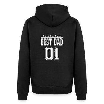 Best papa papa père pere papa papa padre - Veste à capuche bio Premium Unisexe - noir - Dos - Nico (187cm)