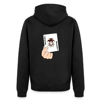 Joker Playing Card Poker Card Card Game Gift - Unisex Premium Organic Zip Hoodie - black - Back - Nico (187cm)
