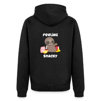 Sloth sloths - Sloth fan - Chubby - Unisex Premium Organic Zip Hoodie - black - Back - Nico (187cm)