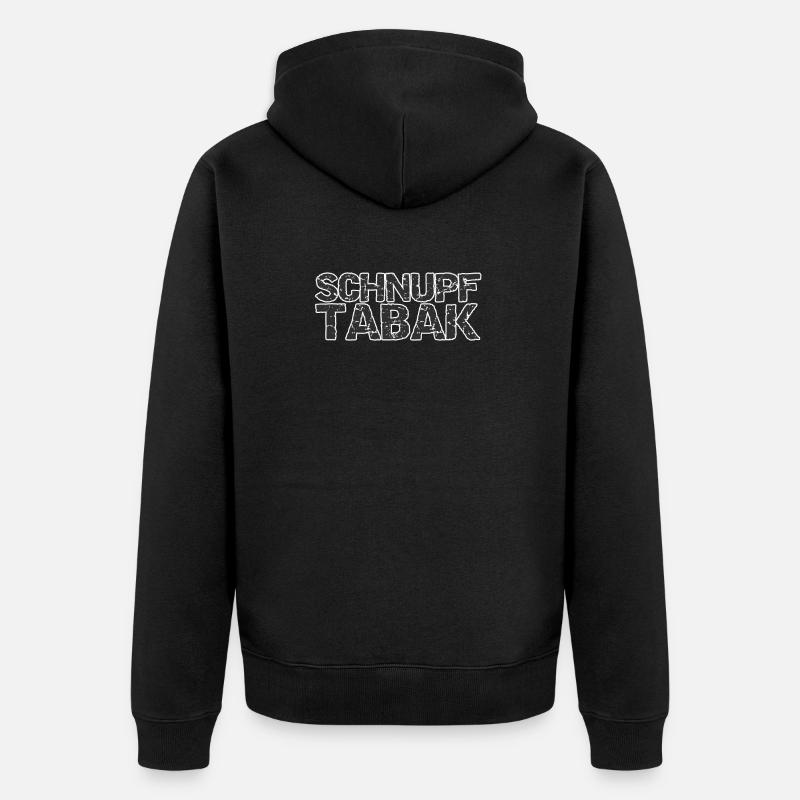 Schnupftabak - Unisex Premium Bio Zip Hoodie - Schwarz