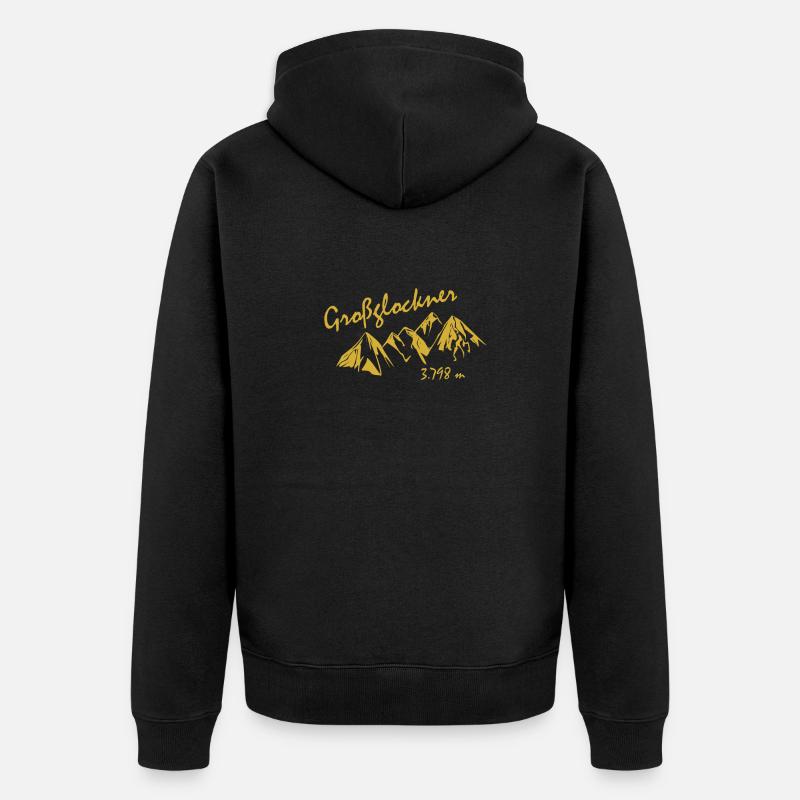 Grossglockner - Unisex Premium Bio Zip Hoodie - Schwarz