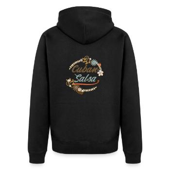 Cuban Salsa - Geschenk T-Shirt für Salsa Tänzer - Unisex Premium Bio Zip Hoodie - Schwarz - Hinten - Nico (187cm)