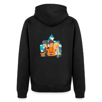 Student Bavaria University Campus Gift - Unisex Premium Organic Zip Hoodie - black - Back - Nico (187cm)