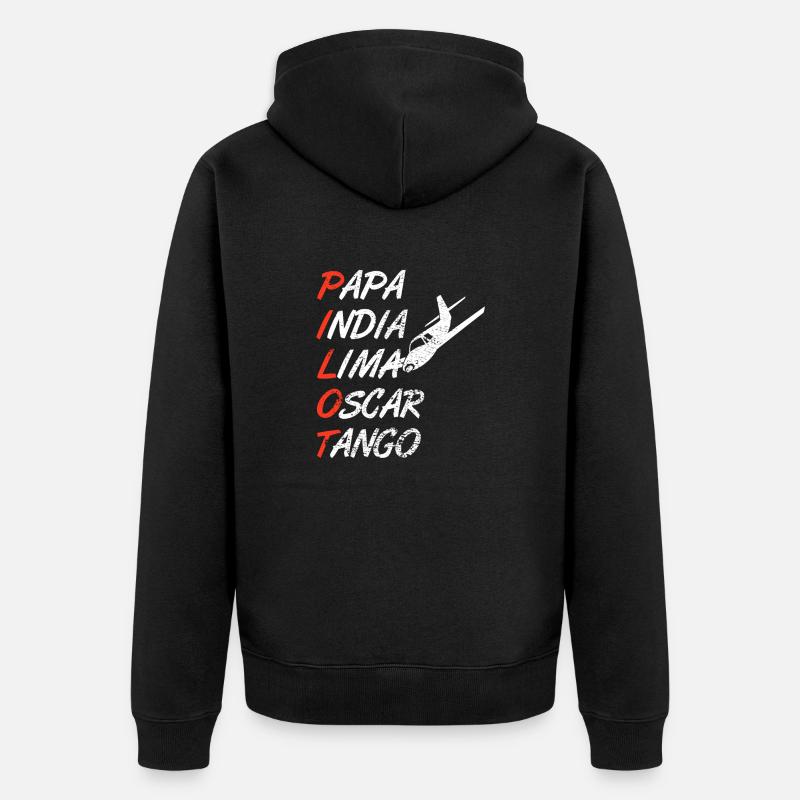 Pilot - Unisex Premium Bio Zip Hoodie - Schwarz