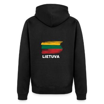 Lituanie avec drapeau national aussi pour les amoureux - Veste à capuche bio Premium Unisexe - noir - Dos - Nico (187cm)
