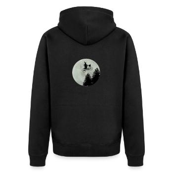 Vélo avec cadeau drôle Halloween de sorcière lune - Veste à capuche bio Premium Unisexe - noir - Dos - Nico (187cm)