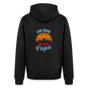 Papa - L'homme du mythe le cadeau de légende - Veste à capuche bio Premium Unisexe - noir - Dos - Nico (187cm)