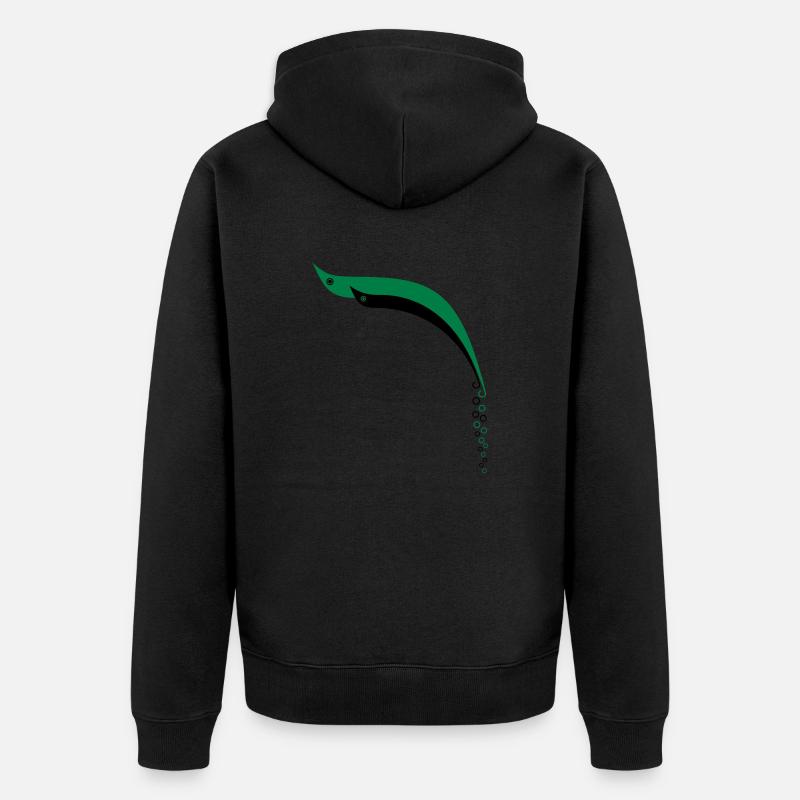 Bubble Fish - Unisex Premium Bio Zip Hoodie - Schwarz