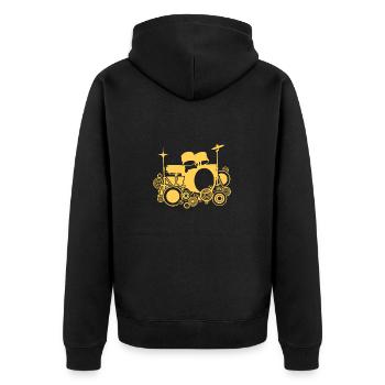 Batterie Percussion Percussion - Veste à capuche bio Premium Unisexe - noir - Dos - Nico (187cm)