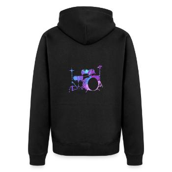 Batterie Percussion Percussion - Veste à capuche bio Premium Unisexe - noir - Dos - Nico (187cm)