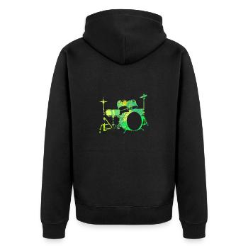 Batterie Percussion Percussion - Veste à capuche bio Premium Unisexe - noir - Dos - Nico (187cm)