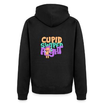 Valentine Love Love Hugging Couple Embrasser Coeur - Veste à capuche bio Premium Unisexe - noir - Dos - Nico (187cm)