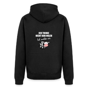 Landwirt - Unisex Premium Bio Zip Hoodie - Schwarz - Hinten - Nico (187cm)