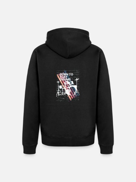 Drums Gift Drummer Percussion - Unisex Premium Organic Zip Hoodie - black