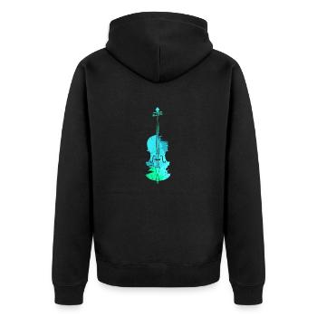 Cello Bass Violin Knee Violin String Instrument Cello - Unisex Premium Organic Zip Hoodie - black - Back - Nico (187cm)