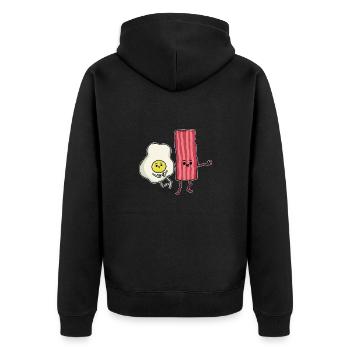 Idée de petit déjeuner - Veste à capuche bio Premium Unisexe - noir - Dos - Nico (187cm)