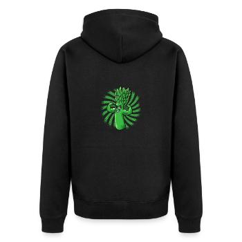 Cadeau végétarien végétarien végétarien asperges - Veste à capuche bio Premium Unisexe - noir - Dos - Nico (187cm)