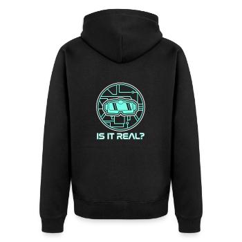 Virtual Reality Gift HMD VR Headset - Unisex Premium Organic Zip Hoodie - black - Back - Nico (187cm)