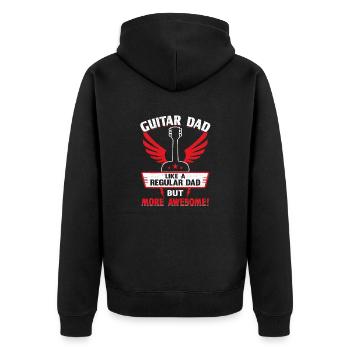 Funny Musician Guitar Player Dad T-Shirt - Unisex Premium Organic Zip Hoodie - black - Back - Nico (187cm)