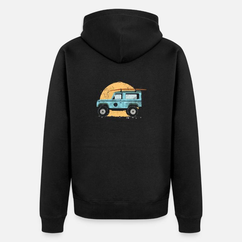 Surf Jeep Vacances - Veste à capuche bio Premium Unisexe - noir