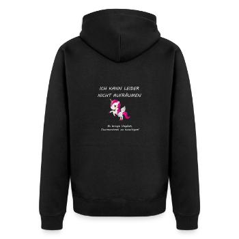 Unicorn Stardust Clean Up Gift - Unisex Premium Organic Zip Hoodie - black - Back - Nico (187cm)