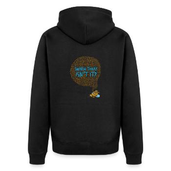 Biene Imker Honig Wortspiel Lustig Sommer Geschenk - Unisex Premium Bio Zip Hoodie - Schwarz - Hinten - Nico (187cm)