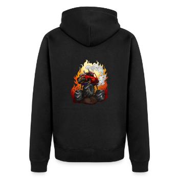 Monster Truck TShirt für Jungen Geschenk Männer - Unisex Premium Bio Zip Hoodie - Schwarz - Hinten - Nico (187cm)