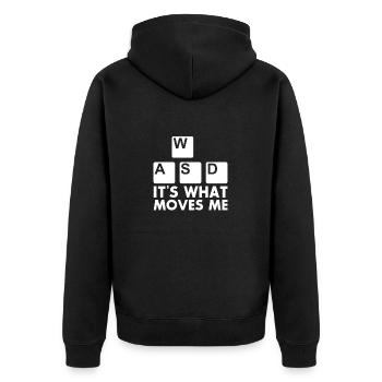 WASD - Tastatur Tasten Keyboard Gamer Geek Lustig - Unisex Premium Bio Zip Hoodie - Schwarz - Hinten - Nico (187cm)