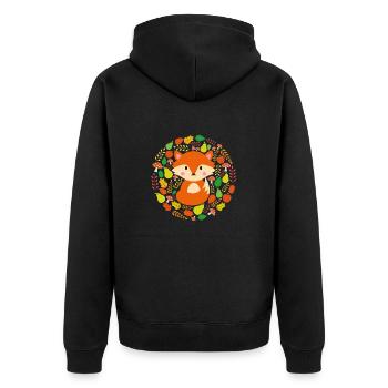 Idée cadeau design renard automne renard amour - Veste à capuche bio Premium Unisexe - noir - Dos - Nico (187cm)