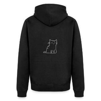 Cute Cat - Unisex Premium Bio Zip Hoodie - Schwarz - Hinten - Nico (187cm)