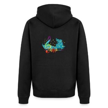 Die Musikwelle für Komponisten - Unisex Premium Bio Zip Hoodie - Schwarz - Hinten - Nico (187cm)