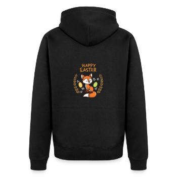 Fox - Vixen - Easter - Happy Easter - Gift - Unisex Premium Organic Zip Hoodie - black - Back - Nico (187cm)