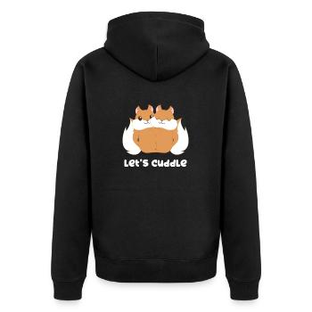 Eichhörnchen - Kuscheln - Eichkätzchen - Geschenk - Unisex Premium Bio Zip Hoodie - Schwarz - Hinten - Nico (187cm)