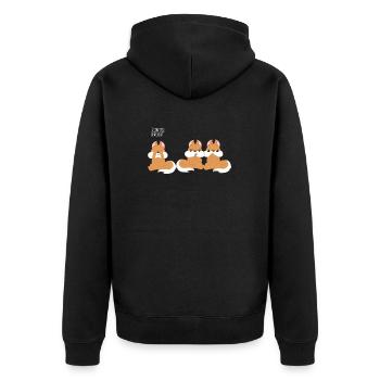 Squirrel Eichkätzchen - Speak no evil - Unisex Premium Organic Zip Hoodie - black - Back - Nico (187cm)