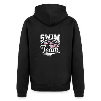 Swim Team fun pun sperm cell diving spermatozoon - Veste à capuche bio Premium Unisexe - noir - Dos - Nico (187cm)