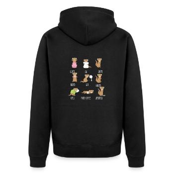 Frettchenfreund - Frettchen - Emotionen - Emoticon - Unisex Premium Bio Zip Hoodie - Schwarz - Hinten - Nico (187cm)